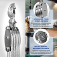 thumbnail image 3 of Block and Tackle Pulley System, 4-Wheel Rope Pulley Hoist White, 3 of 7
