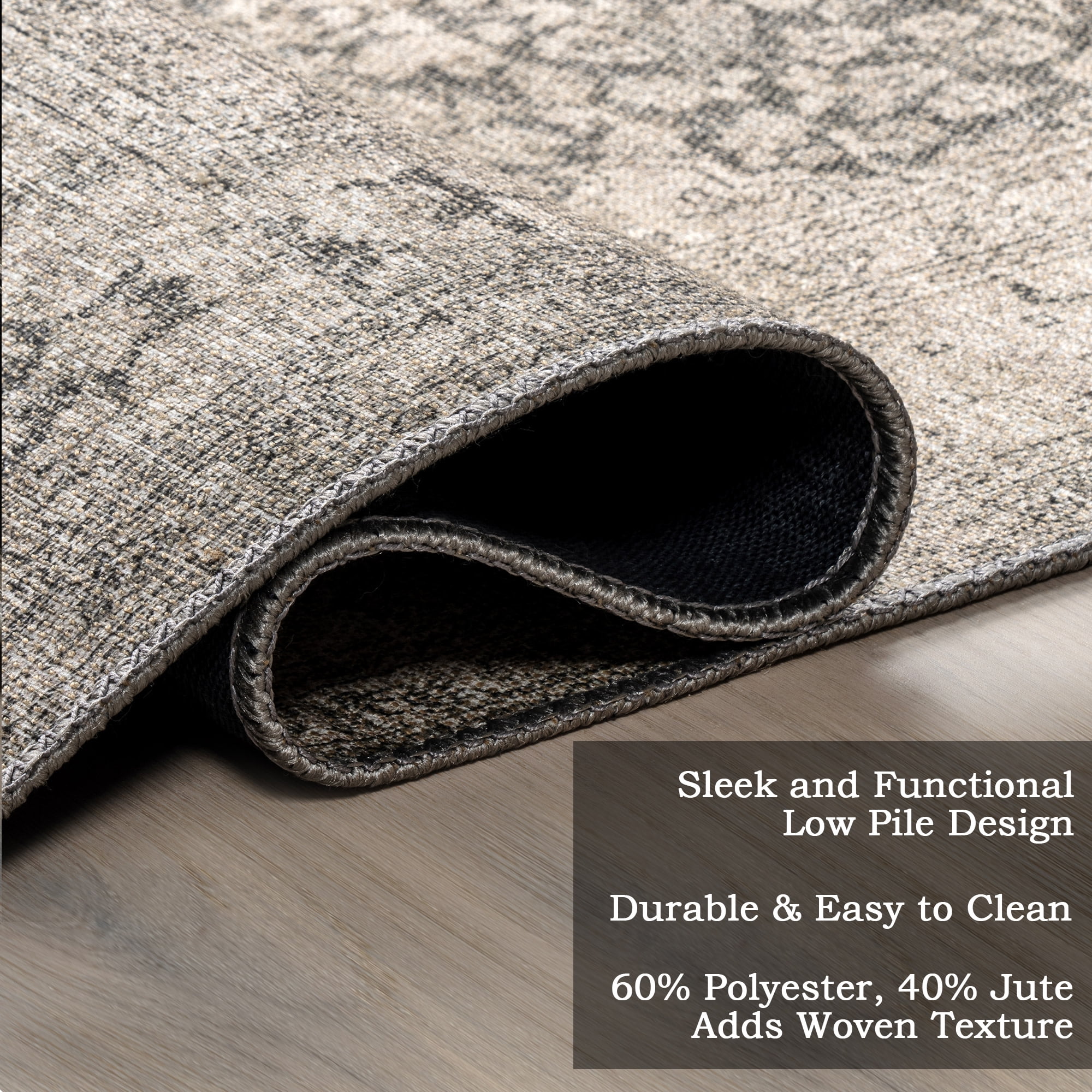 Nuloom Hillstone Collection Traditional Vintage Medallion Area Rug, 5' x 8', Agnetha Grey