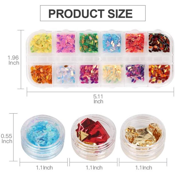 brillo de uñas Caja de 11440 diamantes de imitación para decoración de uñas y 36 latas de láminas, decoración de uñas profesional con piedras preciosas, lámina para decoración de uñas Zhivalor HMHZ027