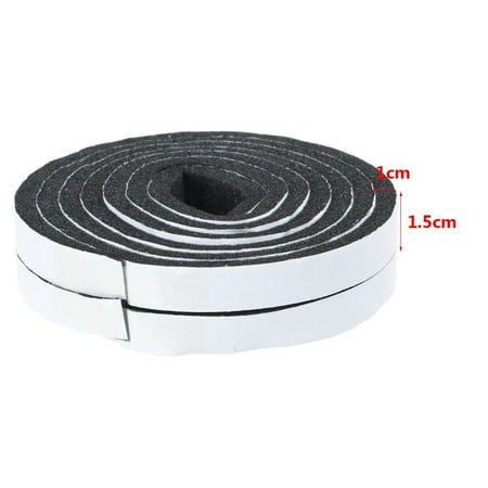 

2M/Roll Home Self-Adhesive Insulation Tape Windproof Draught Excluder Door Window Sealing Strip Soundproof Weather Stripping BLACK 1.5CM-2 ROLLS