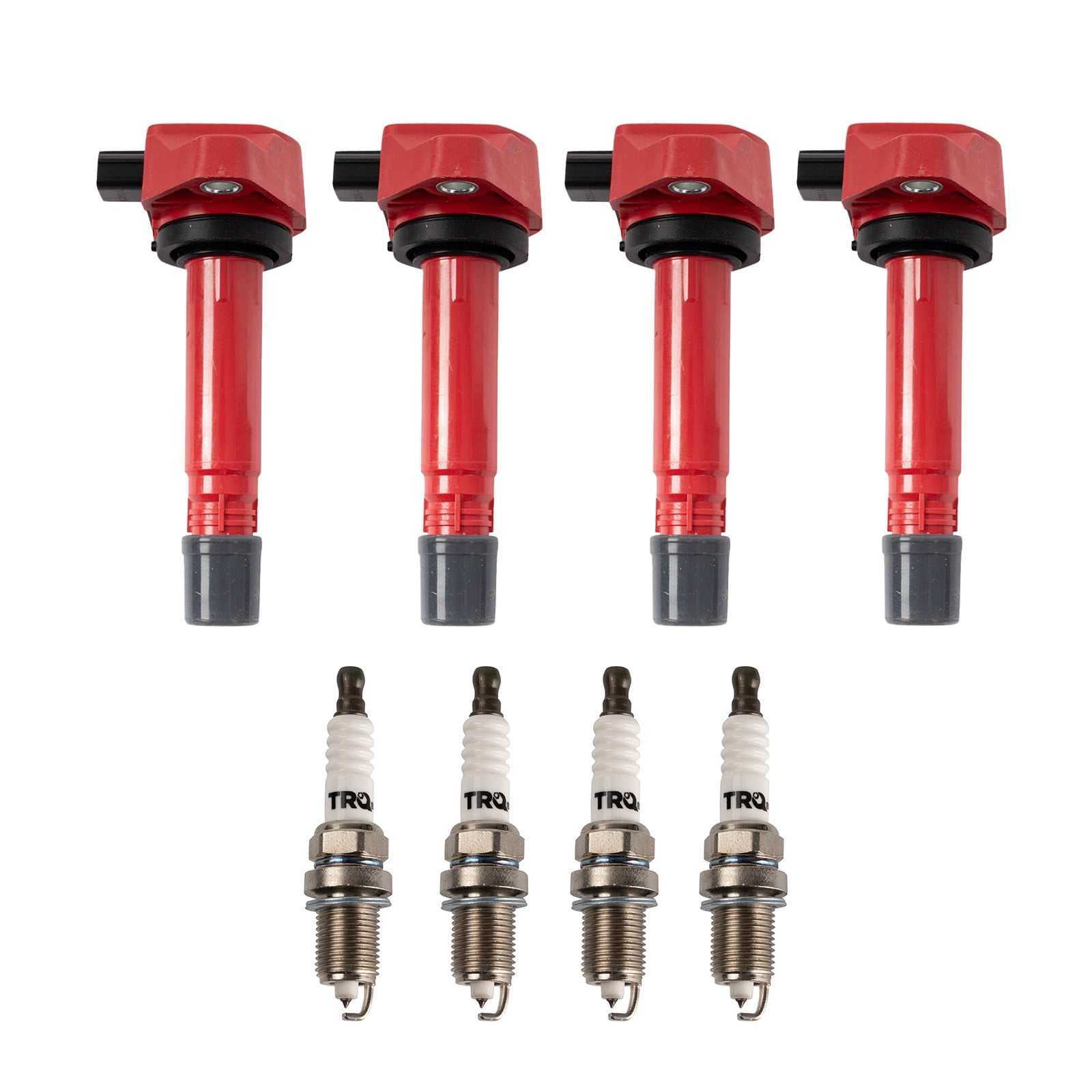 TRQ Ignition Coil and Spark Plug Kit 8 Piece Iridium Spark Plugs Fits 2006-2011 Honda Civic