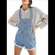 thumbnail image 3 of Pantalones Cortos Vaqueros para Mujer, de Verano Informales, Holgados, Ajustables, con Tirantes. Azul XXL, 3 of 8