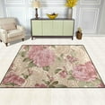 thumbnail image 3 of FREEAM Rose Flower Floral Print Vintage Area Rug Mat for Living Dining Dorm Room Bedroom Home Decorative 5'3"x4', 3 of 6