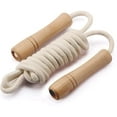 thumbnail image 1 of Jump Rope for Kids - Wooden Handle - Adjustable Cotton Braided Fitness Skipping Rope, 1 of 3
