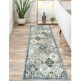 thumbnail image 6 of iOhouze Runner Rug 2x6 Moroccan Washable Hallway Runner Rugs Vintage Kitchen Runner Soft Non-Slip Printed Boho Rug Runners for Bedroom Laundry Room, Grey/Multi, 6 of 6
