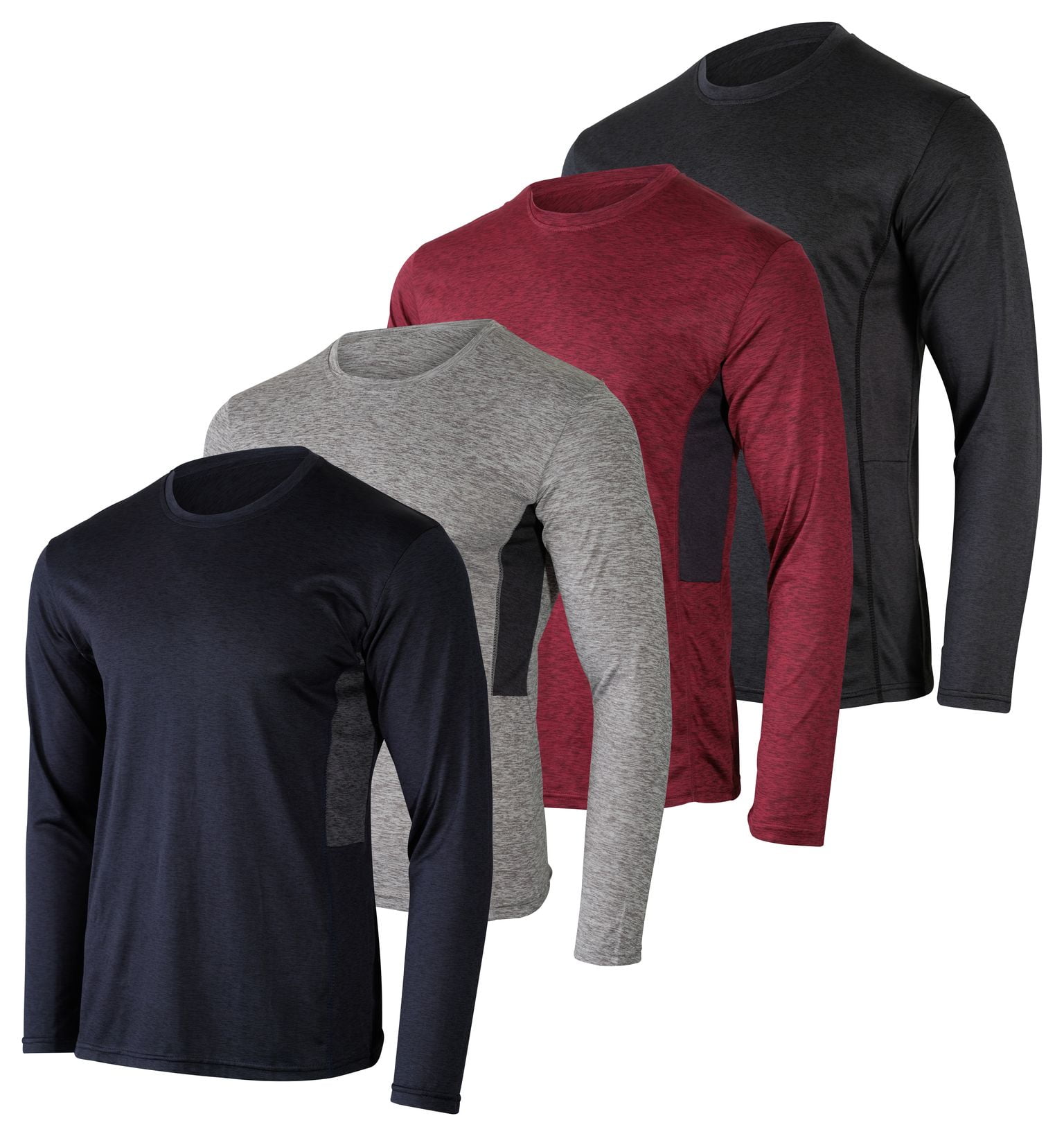 Real Essentials Boys Undershirts, 4 Pack Moisture Wicking LongSleeve
