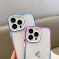 thumbnail image 4 of Summer Gradient Colour Two-Tone U Shield Phone case, Clear Phone case, Small Fresh Design, Multiple Colours Available, for iPhone 14 13 12 11 Pro Plus Max Phone case (P2,iPhone 13), 4 of 8