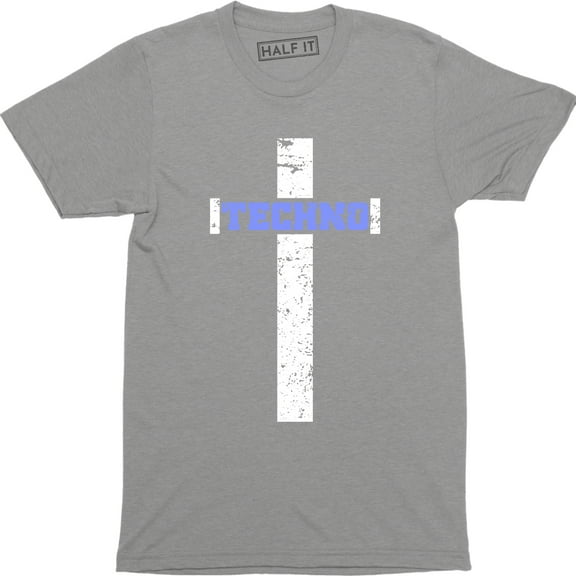 Techno Jesus Cross Religion Festival Dj Rave Music Lover Men's T-Shirt