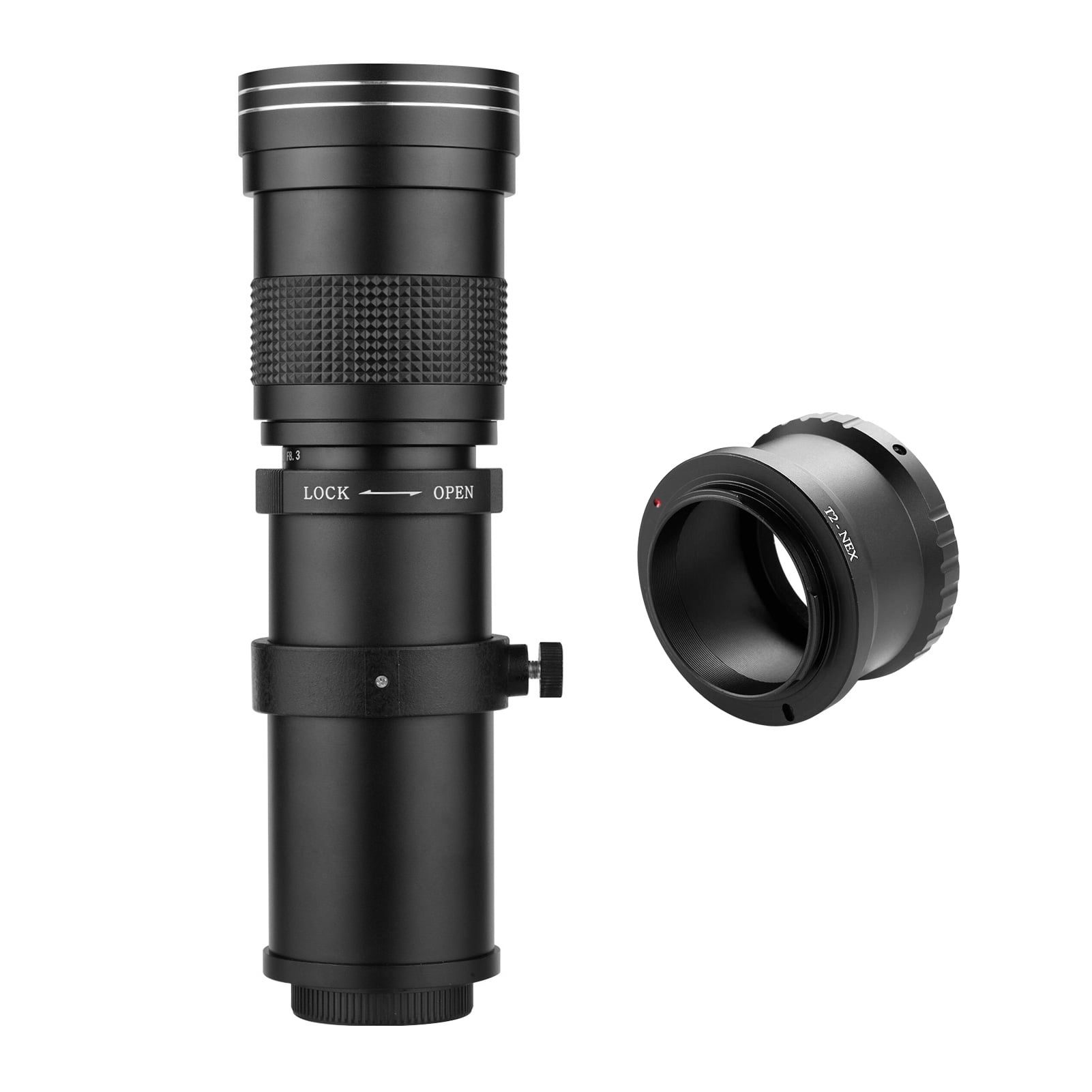 Camera lens,T Mount With Adapter Universal 1/4 Camera Mf Super Lens F/8.3-16 420-800mm F/8.3-16 420-800mm T Universal 1/4 E-mount 1/4 E-mount Camera Super Lens 420-800mm T Mount Eryue Bortt