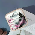 thumbnail image 4 of ZFLMY Chinese Landscape Pink Flowers Pagoda PU Leather Jewelry Box for Necklace, Ring, Earring Storage Pink, 4 of 5