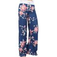 thumbnail image 1 of Women's High Waist Casual Floral Print Drawstring Wide Leg Pants, 1 of 6