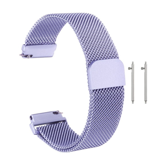 Uxcell Stainless Steel Mesh Watch Band 16mm Quick Release Metal Replacement Watch Strap with Magnetic Buckle for Men Women, Lavender