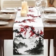 thumbnail image 3 of Chinese Mountain Table Runner, Landscape Painting Red Plum Flowers Washable Cotton Linen Table Runners 70 Inches Long, Dresser Scarf Runner for Dining/Kitchen/Coffee/TV Stands/Cabinets 13''x70'', 3 of 9