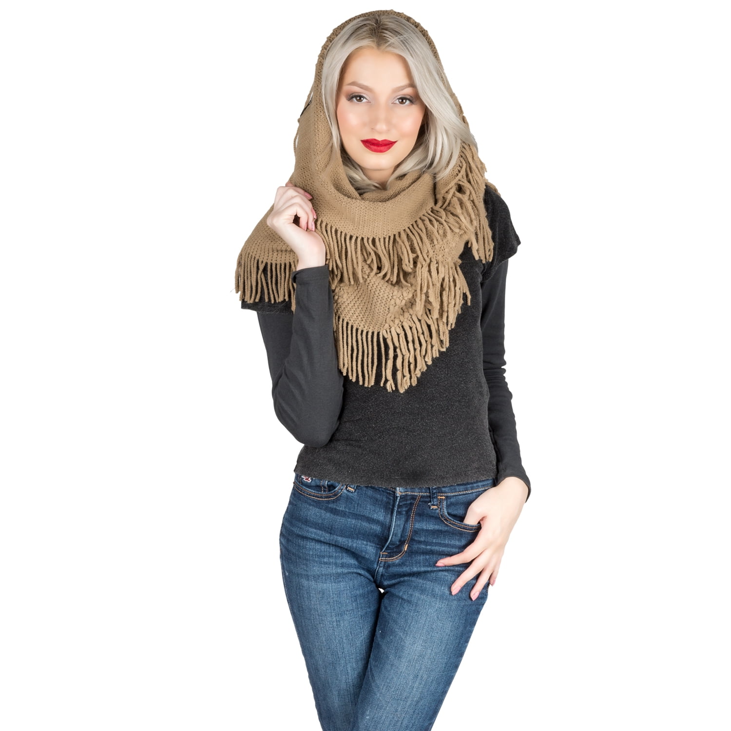Light Weight Travel Warm Wrap Blanket Fringed Scarf