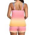 thumbnail image 5 of Two Piece Tankini Swimsuits for Women Gradient Tummy Control Bathing Suit with Shorts Athletic Swimwear, S, 5 of 7