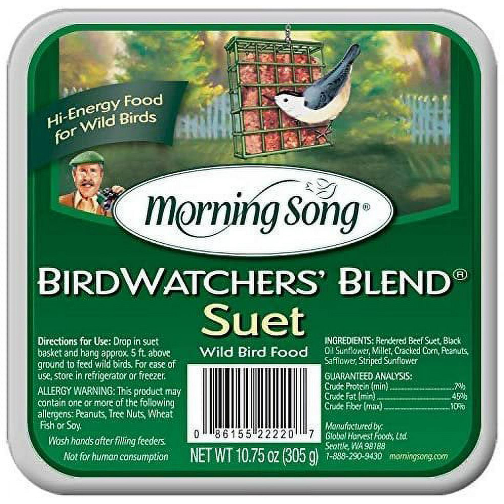 Outdoor Gear & Hardware Birdwatchers' Blend Suet Wild Bird Food - Suet for Wild Birds - 10.75-Ounce