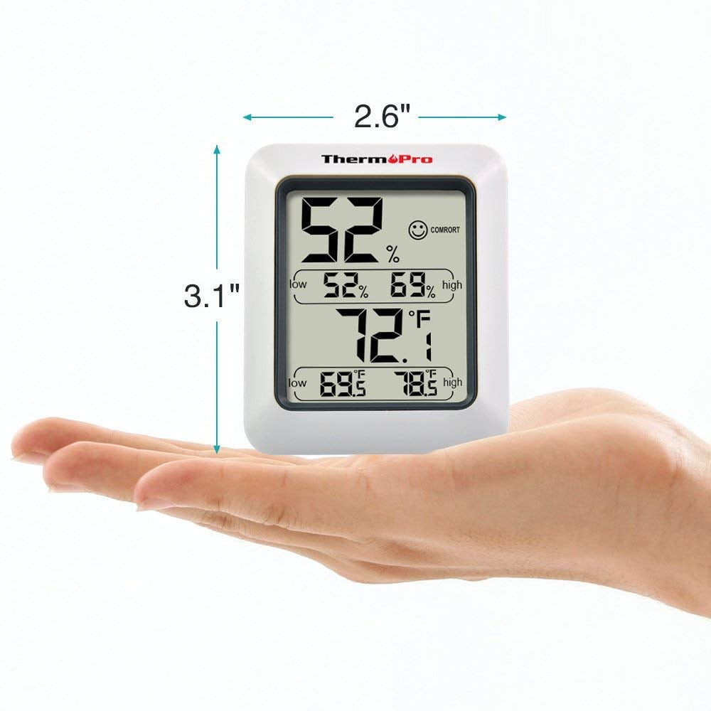 ThermoPro TP50 Indoor Thermometer Humidity Monitor Weather Station with  Temperature Gauge Humidity Meter Hygrometer 