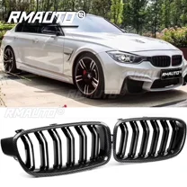 1 Pair Dual Line Grill Carbon Front Bumper Kidney Grille For BMW 3 Series F30/31 12-18 Car Styling Car Accessories Body Kit
