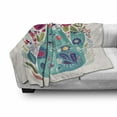 thumbnail image 3 of Cat Soft Flannel Fleece Throw Blanket, Kitty Surrounded by Birds Flowers Ladybugs Inspirational Folk Baby Theme, Cozy Plush for Indoor and Outdoor Use, 50" x 60", Seafoam Multicolor, by Ambesonne, 3 of 6