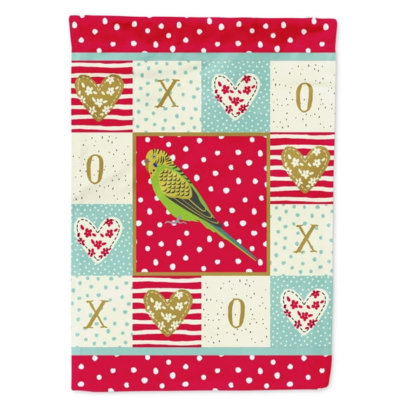 Carolines Treasures CK5520CHF Budgerigar Love Flag Canvas House Size Large multicolor