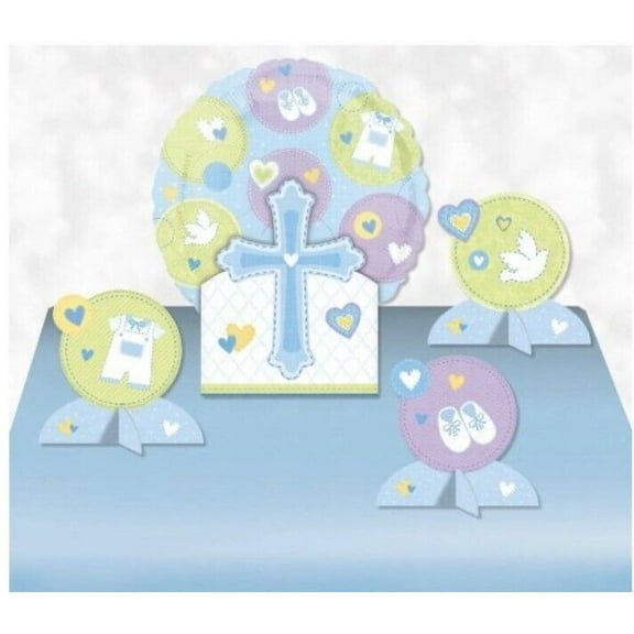 Sweet Christening Blue Balloon Centerpiece- 5pc