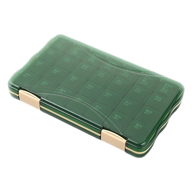 SUTENGDA 4/2 Pieces Of Small Weekly Organizer Round Dispenser for Travel Mini Organizer Compact Holder Sorters 7 Days Portable Vitamin Container Portable Holder Box Weekly Organizer