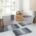 thumbnail image 6 of Ileading Traditional 4 Piece Microfiber Washable Bathroom Rug Set, Grey, 6 of 13