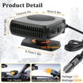 thumbnail image 5 of 12V 200W Car Heater, Portable Car Fan Heater 12 Volt Car Fan Heater Defogger Timer Switch Windshield Heater for Camping RV Car, 5 of 5