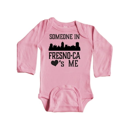 

Inktastic Fresno California Someone Loves Me Skyline Gift Baby Boy or Baby Girl Long Sleeve Bodysuit