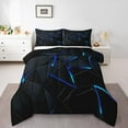 thumbnail image 2 of Erosebridal Ensembles de Couette Géométriques Chic, Couettes et Duvets Noirs et Bleus, Insert de Couette Réversible Moderne Abstrait, Décoration de Chambre Ultra Douce, 2 Pcs, 2 of 8
