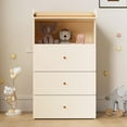 thumbnail image 2 of Baby Changing Table Dresser with Removable Nappy Tray, Lattice Cabinets - Wanan 6 Drawer Nursery Dresser, Diaper Changing Station for Nursery, Living Room (Nude Pink), 2 of 8