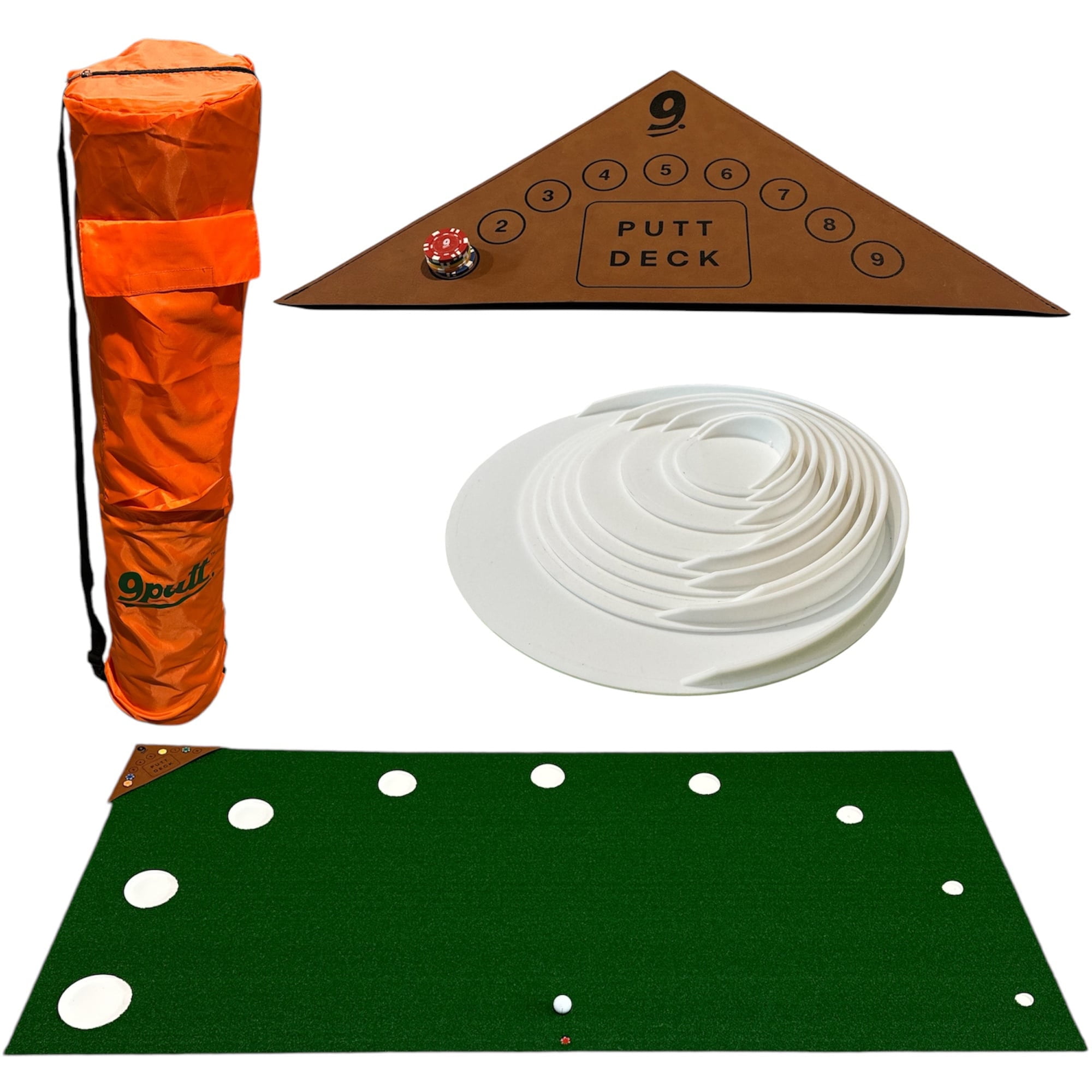 【セット】PuttOUT 9Putt: The Original 9Putt Mat - Golf Putting & Training Game, 8x4