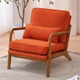thumbnail image 2 of IVV Mid-Century Modern Accent Armchair, Burnt Orange Upholstered Chair w/ Solid Wood Frame, Comfy Reading Sofa Chair, for Living Room Bedroom Apartment, 2 of 10