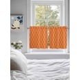 thumbnail image 4 of Half Window Curtain 36 Inches Long, Orange Stripes Window Treatment Curtain Drapes, Simple Geometric Modern Monochrome Small Tier Curtains for Bathroom Over Sink, 27.5"x36", 2 Panels, 4 of 7