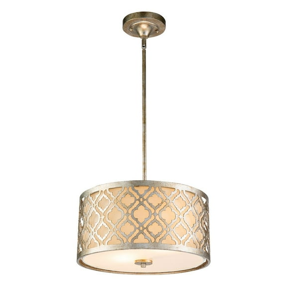 Lucas McKearn Arabella 16" 2-Light Metal Medium Pendant and Semi Flush in Silver