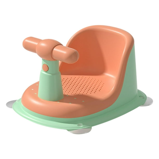 Asiento de bañera para bebé, silla de baño antideslizante para bebés mayores de 6 meses, color verde Verde Naranja Tipo 02