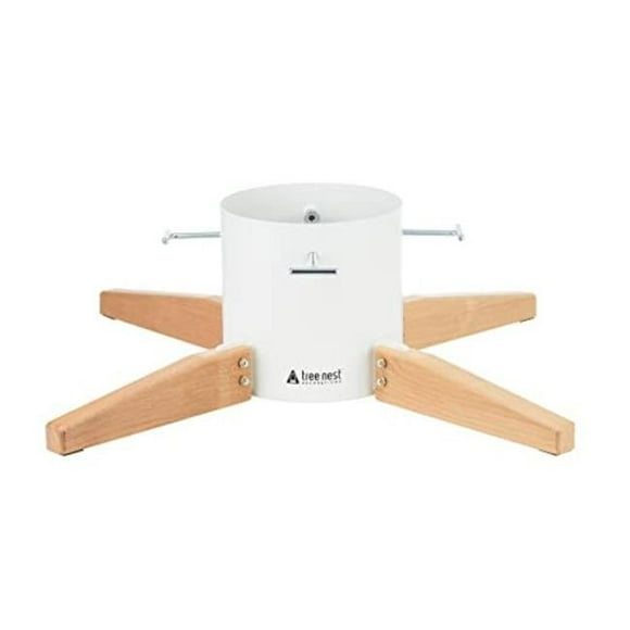 Tree Nest 219665 Timber Real Christmas Tree Stand, White - Large
