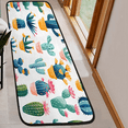 thumbnail image 6 of CURLYOOT Cartoon Cactus Runner Rug 2'x6' Washable Kitchen Runner Rug Indoor Non Slip Laundry Rugs Floor Carpet for Hallway Kitchen Entryway Bedroom Living Room, 6 of 9