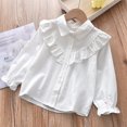 thumbnail image 5 of Mnyotv Girl'S White Long Sleeved Shirt Performance formal Shirts School Uniform Tops Size 13-14 Years, 5 of 5