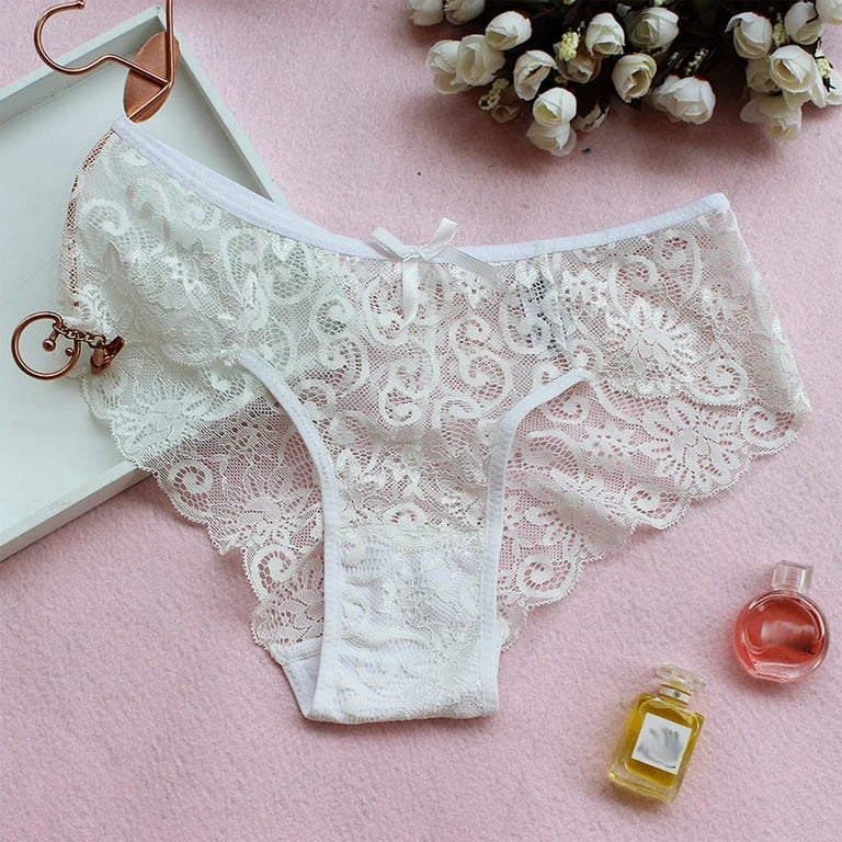 Efsteb Lace Underwear for Women Transparent Breathable Underwear Ropa  Interior Mujer Low Waist Briefs Sexy Comfy Panties Lace Flowers Panties G  Thong