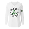 thumbnail image 4 of Wang6 Womens Long Sleeve St Patricks Day V Neck T-Shirt Plus Size Shamrock Letter Printed Tops Causal Loose Fit Saint Graphic Tees Shirts White S, 4 of 4