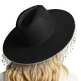 thumbnail image 2 of Women Cowboy Hat Wide Brim Rhinestone Tasseled Western Large Cap, 2 of 3
