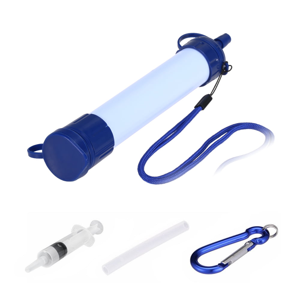 2PCS Portable Purifier Water Filter Straw Camping Hiking Emergency Survival Tool 