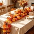 thumbnail image 4 of Artificial Fall Maple Leaf Garland, 68.9 Inch Flexible Autumn Vine with Pumpkin & Berries, Seasonal Mantel & Table Decor by XSAOP, 4 of 6