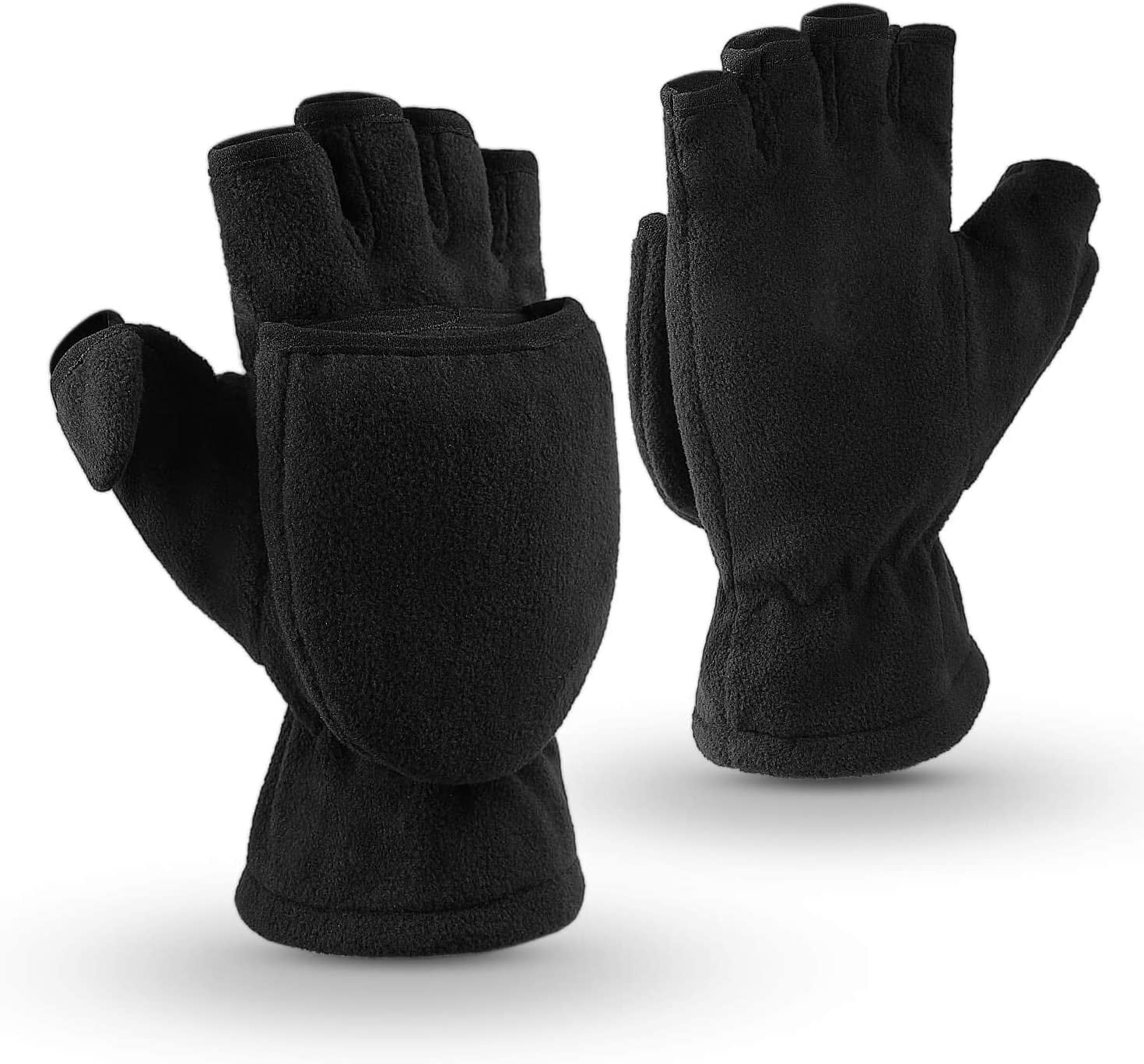thinsulate fingerless gloves with mitten cover