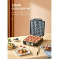 thumbnail image 4 of Belgian Waffle Maker 4 Slices, 1200W Waffle Iron, Anti-Overflow Waffle Iron with Browning Knob, Nonstick Plates, Indicator Lights, Silver/Black, 4 of 6