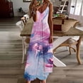 thumbnail image 1 of ICHUANYI Clearance Womens Vest Sling Dress Summer Sleevess Printed V Neck Sexy Casual Long Maxi Dress(Purple, XXL) ICHUANYI WER2023080701428, 1 of 5