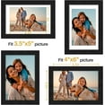 thumbnail image 4 of chalian 4x6 Picture Frame Set of 4, Display Pictures 3.5x5 with Mat or 4x6 without Mat, Engineered Wood with Shatter Resistant Plexiglass, Small Photo Frames for Wall or Tabletop Display, Black, 4 of 15
