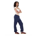 thumbnail image 3 of Forever 21 Women's Navy Blue Low-Rise Fleece Jogger, S, 3 of 6