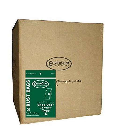 1/2 Case (25 pkgs) ShopVac Type A 1.5 Gallon Wet Dry Shop Vac Vacuum Bags SV-9066700